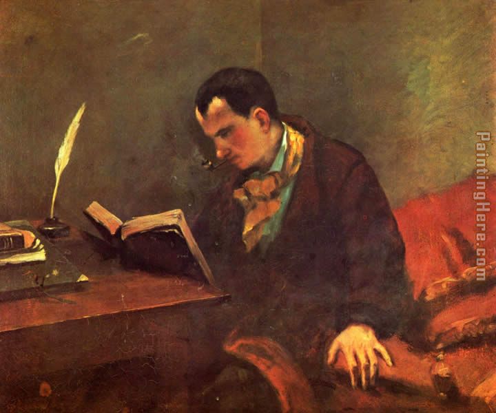 Portrait of Baudelaire painting - Gustave Courbet Portrait of Baudelaire art painting